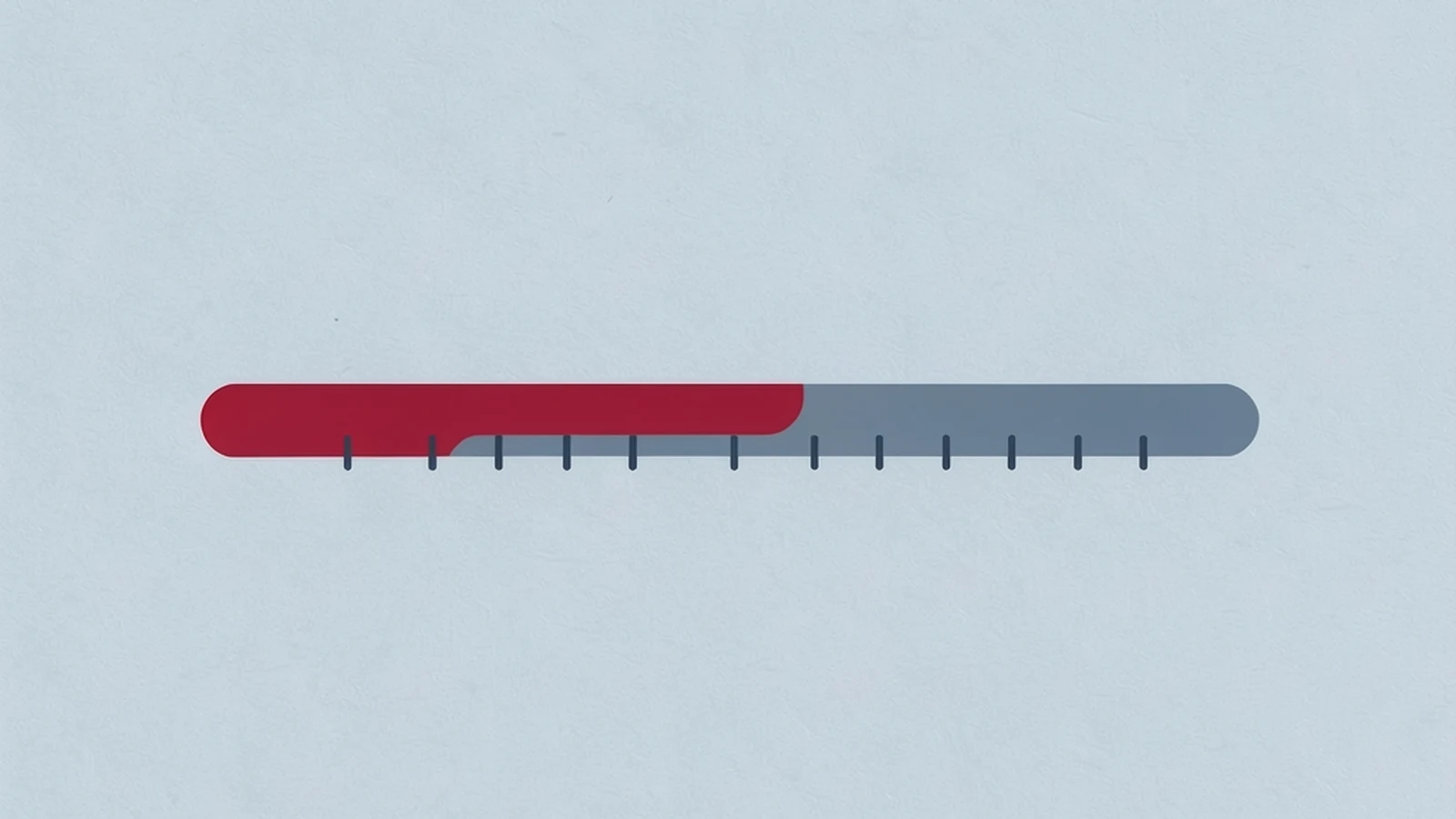 A horizontal slider control with a narrow highlighted band and tick marks along its length, representing an adjustable tolerance range